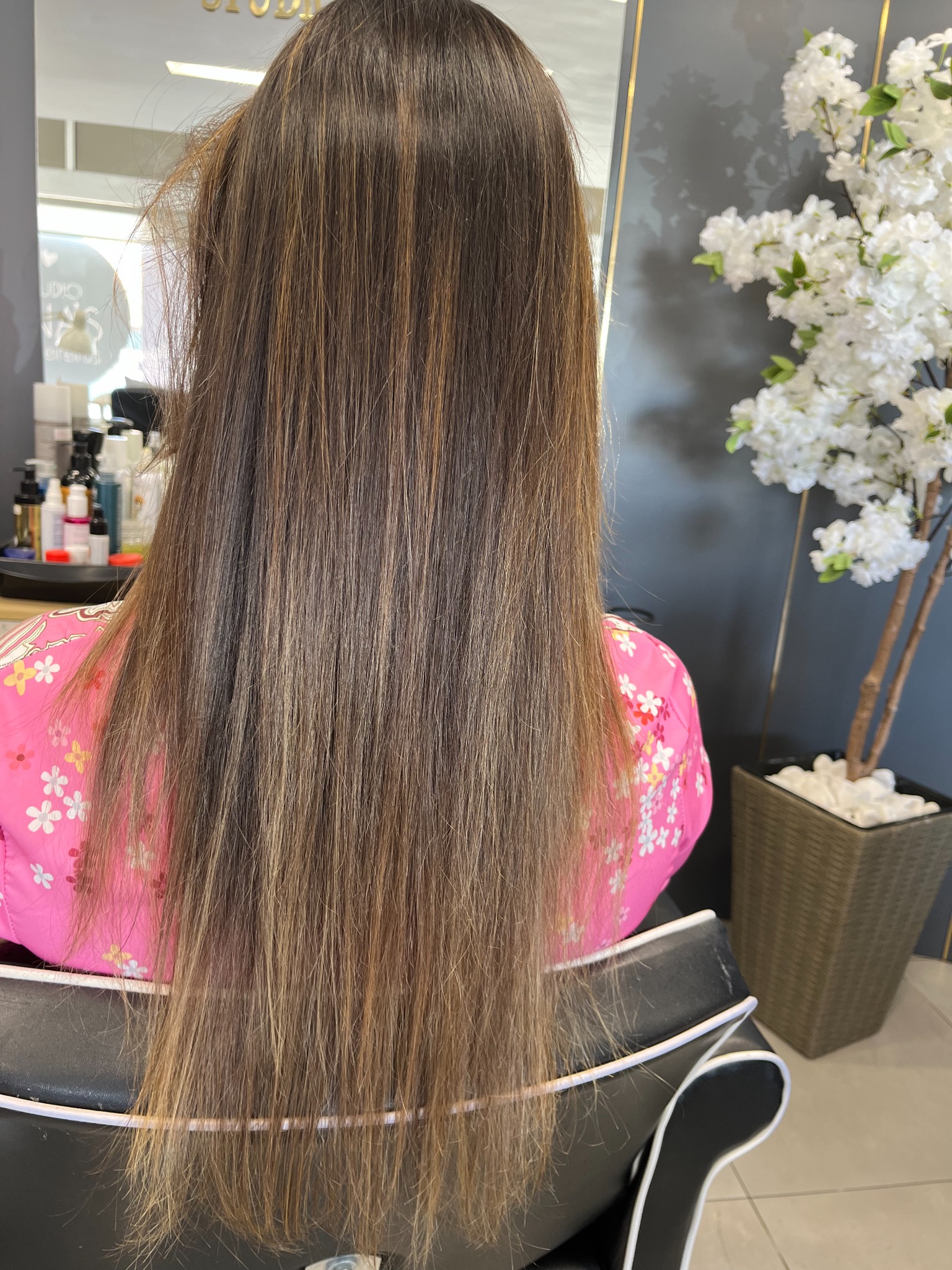 Antes da quinta transformação com extensão de cabelos Mega Hair no Studio Ana’s